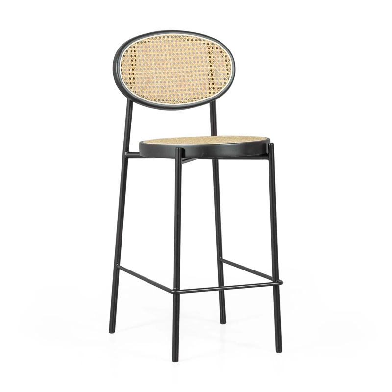 Tamborete Vintage Bar Preston Rattan Natural 65 cm - Mueble Design