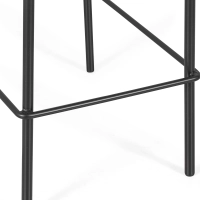 Hocker Vintage Preston 75 cm | Natürliches Rattan und schwarzer Rahmen