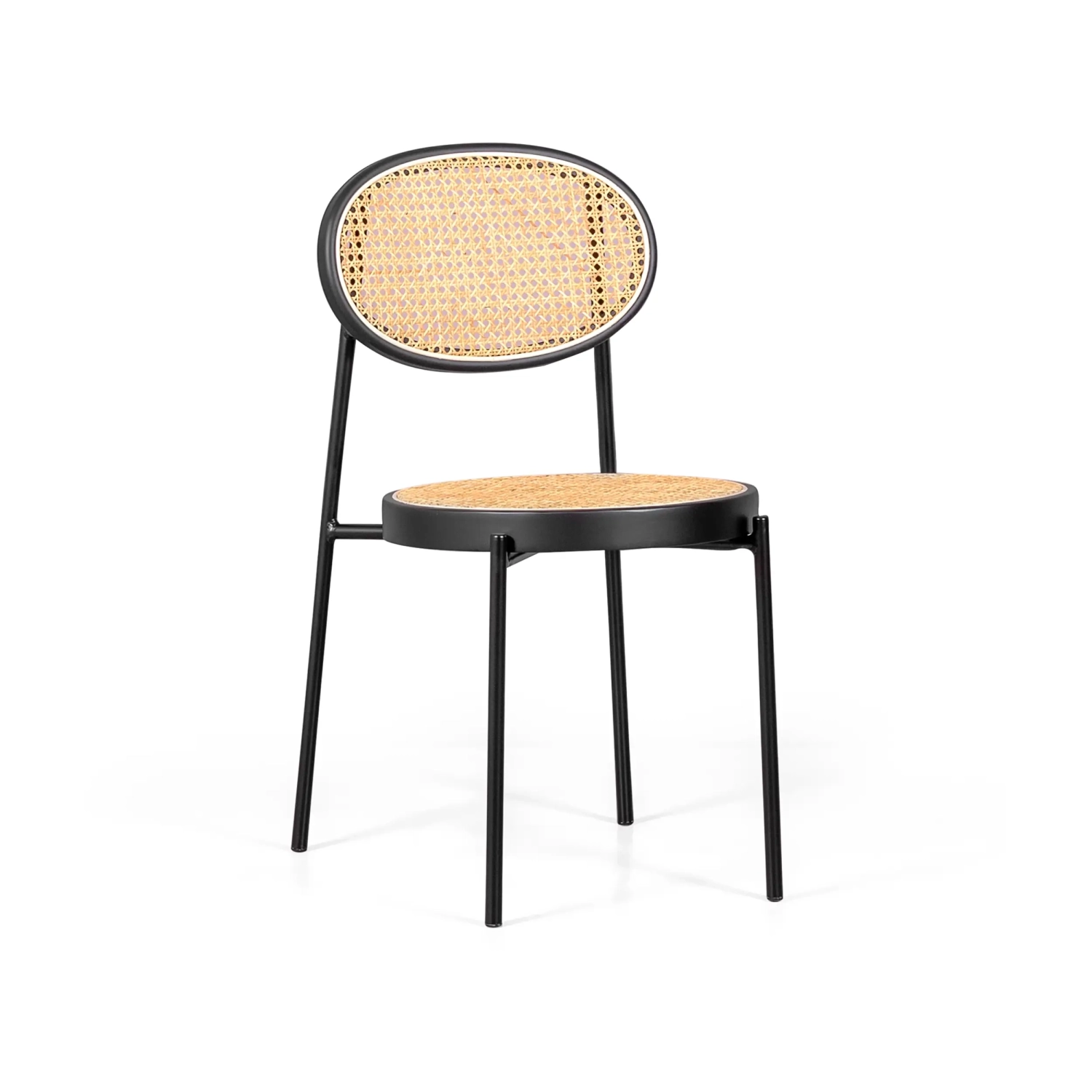 Confezione 4 Sedie Preston Rattan Naturale | Design Retro e Artigianale