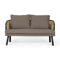 Sofá Loveseat de 2 Plazas Leeds en Ratán Natural | Estilo Vintage Nórdico
