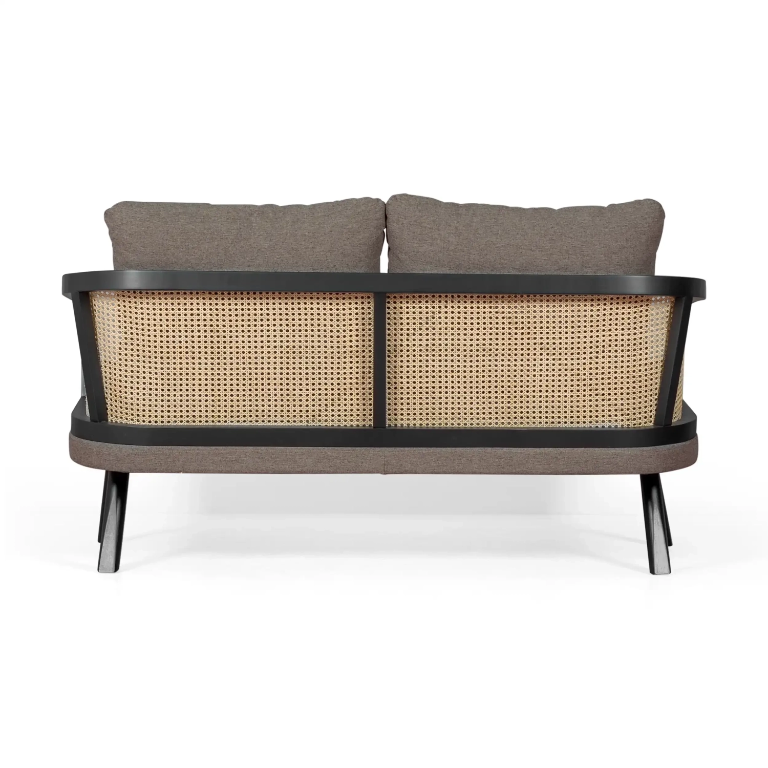 Divano a 2 posti Leeds in rattan naturale e stile vintage Scandinavo
