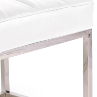 Praga Design Bench in Chrome-plated Steel and Leatherette | Modern Style