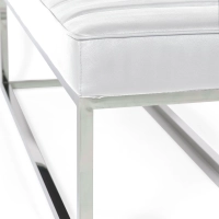 Praga designbänk i kromad stålplåt och konstläder | Modern stil