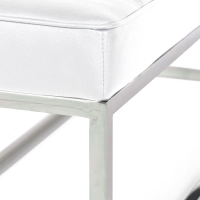 Praga Design Bench in Chrome-plated Steel and Leatherette | Modern Style
