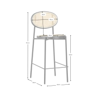Hocker Vintage Bar Preston Rattan Natur 65 cm - Mobelarium