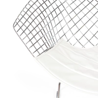 Replika krzesła Diamond z chromowanej stali i skórzaną poduszką - kolekcja Bertoia