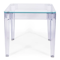 Ghost Vierkante Eettafel 80 cm : Transparant Modern Ontwerp