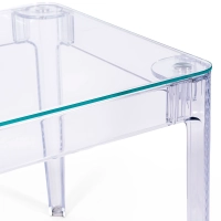 Tavolo da pranzo quadrato Ghost da 80 cm: design trasparente e moderno