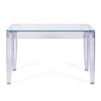 Tavolo da pranzo rettangolare Ghost 120x80 cm | Design trasparente e moderno