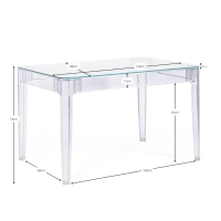 Ghost Rektangulärt matbord 120x80 cm | Transparent och modern design