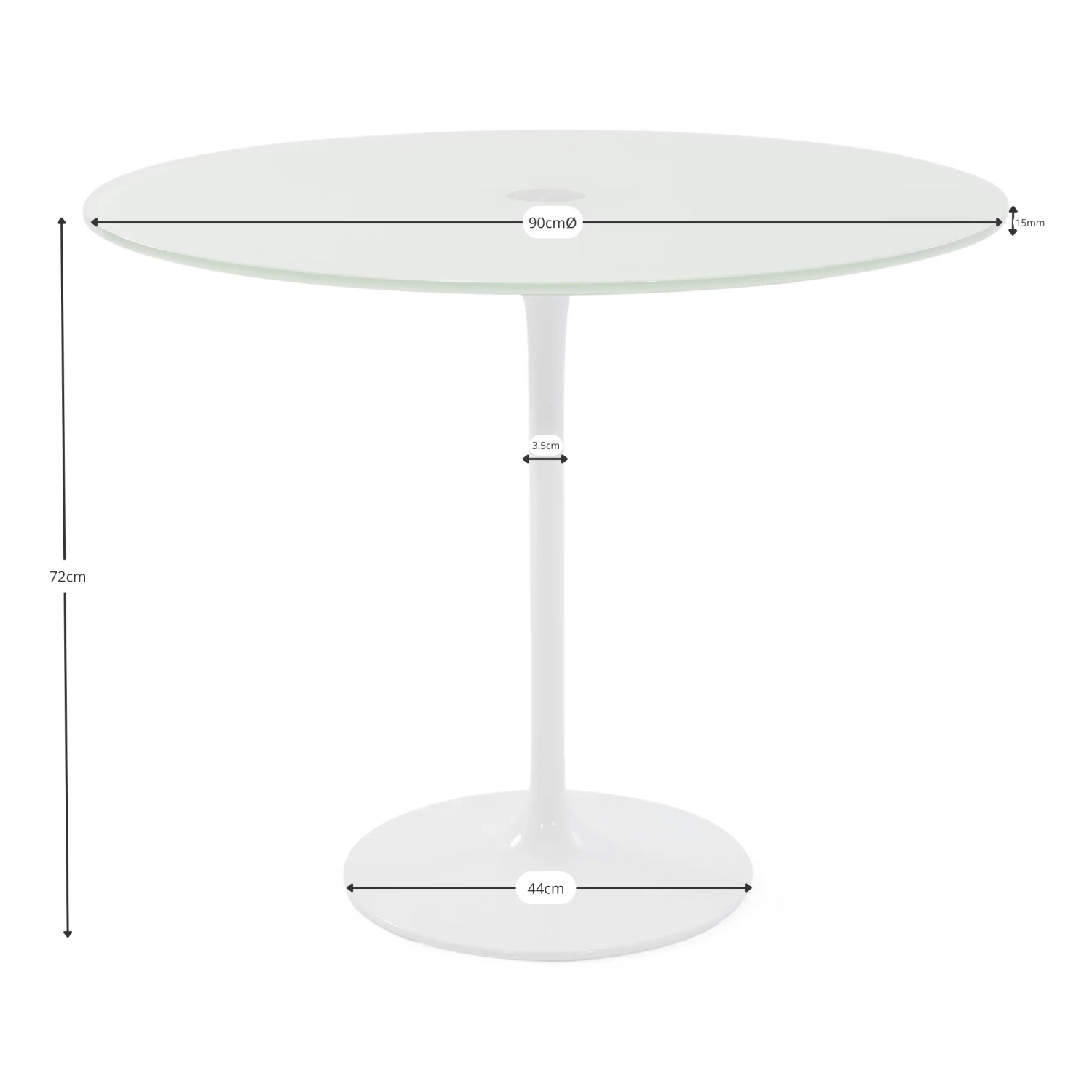 Mesa Tulip de cristal 90 cm | Moderna y Elegante | Mueble Design