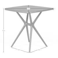 Gartentisch Moises 72 cm | Modern, leicht und stabil | Für drinnen und draußen