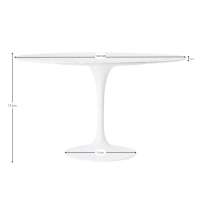 Stół do jadalni Inspiration Tulip z marmuru Carrara 120 cm - designerskie meble