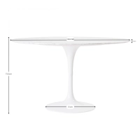 Inspiration Tulip 100Ø Designbord i Carrara Marmor - Möbeldesign