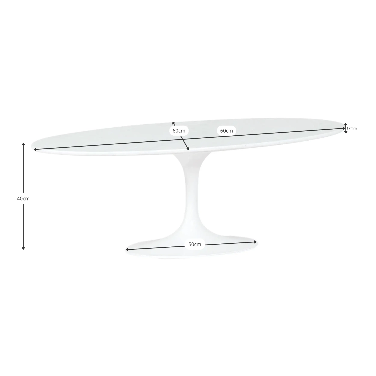 Inspiratie Tulip salontafel in Carrara-marmer - Meubeldesign