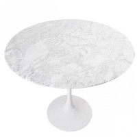Inspiratie Tulip Eettafel in Carrara Marmer 120cm - Design Meubels