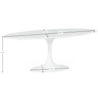 Ovalt bord Tulip 199 cm Carrara Marble | Saarinen Design för lyxiga matsalar