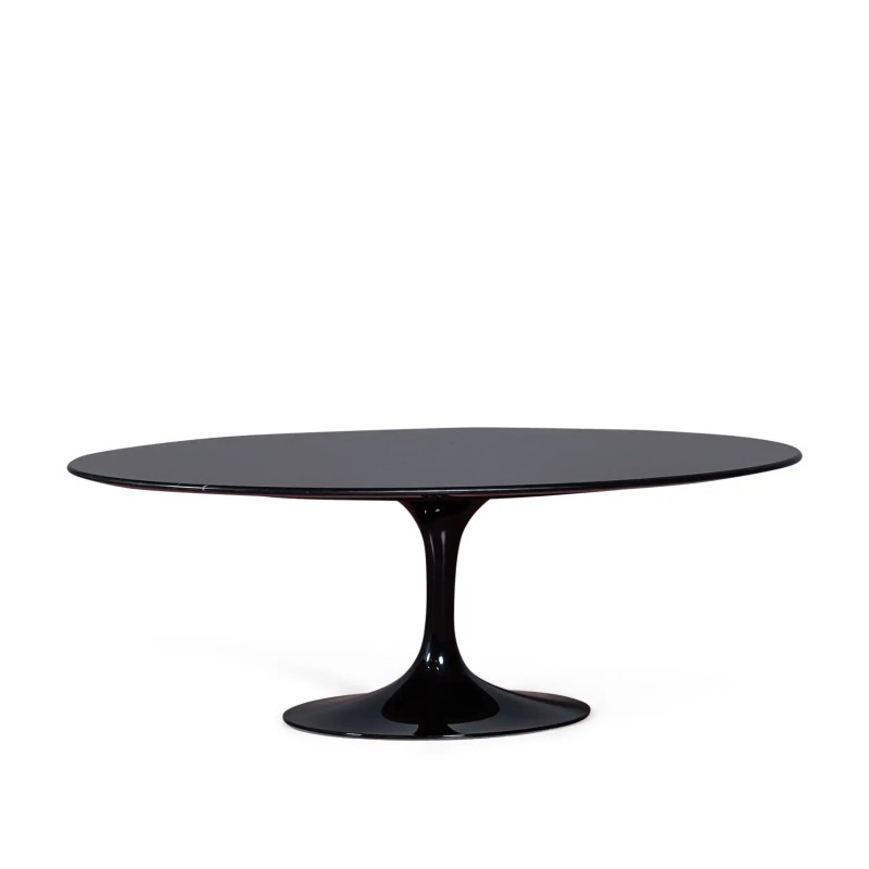 Replica soffbord Tulip i svart Marquina-marmor
