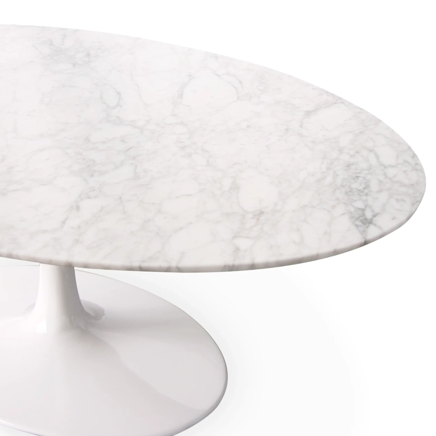 Oval Table Tulip 199cm Carrara Marble : Italian Manufacture : Saarinen Design