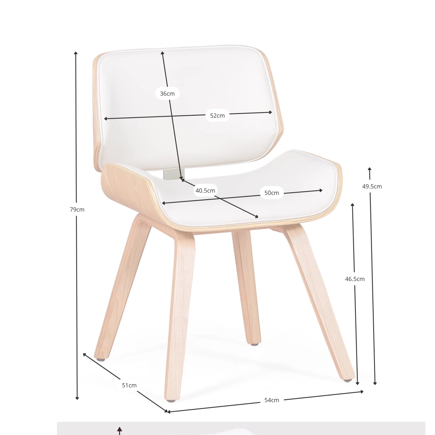 Stol i plywood av lönnträ Nordic med dyna i konstläder | Stil Skandinavien