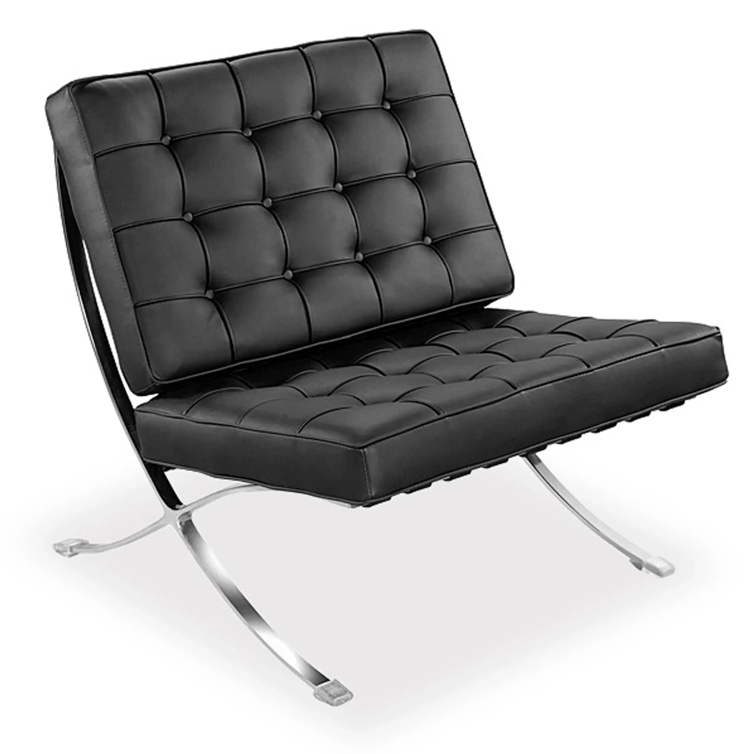 Cadeira Inspiration Barcelona com apoio para pés em couro - MuebleDesign