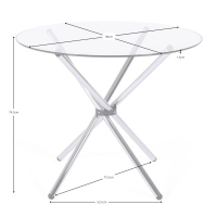 Table ronde en verre 80 cm | Design moderne pour cuisine et salle à manger
