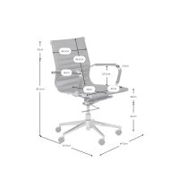 Silla de oficina Task respaldo bajo | Diseño moderno en polipiel y acero cromado