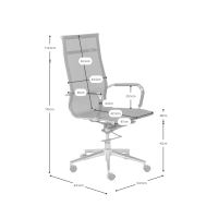 Sedia da ufficio Mesh HB con ruote in rete di fibra - Mobilie Design