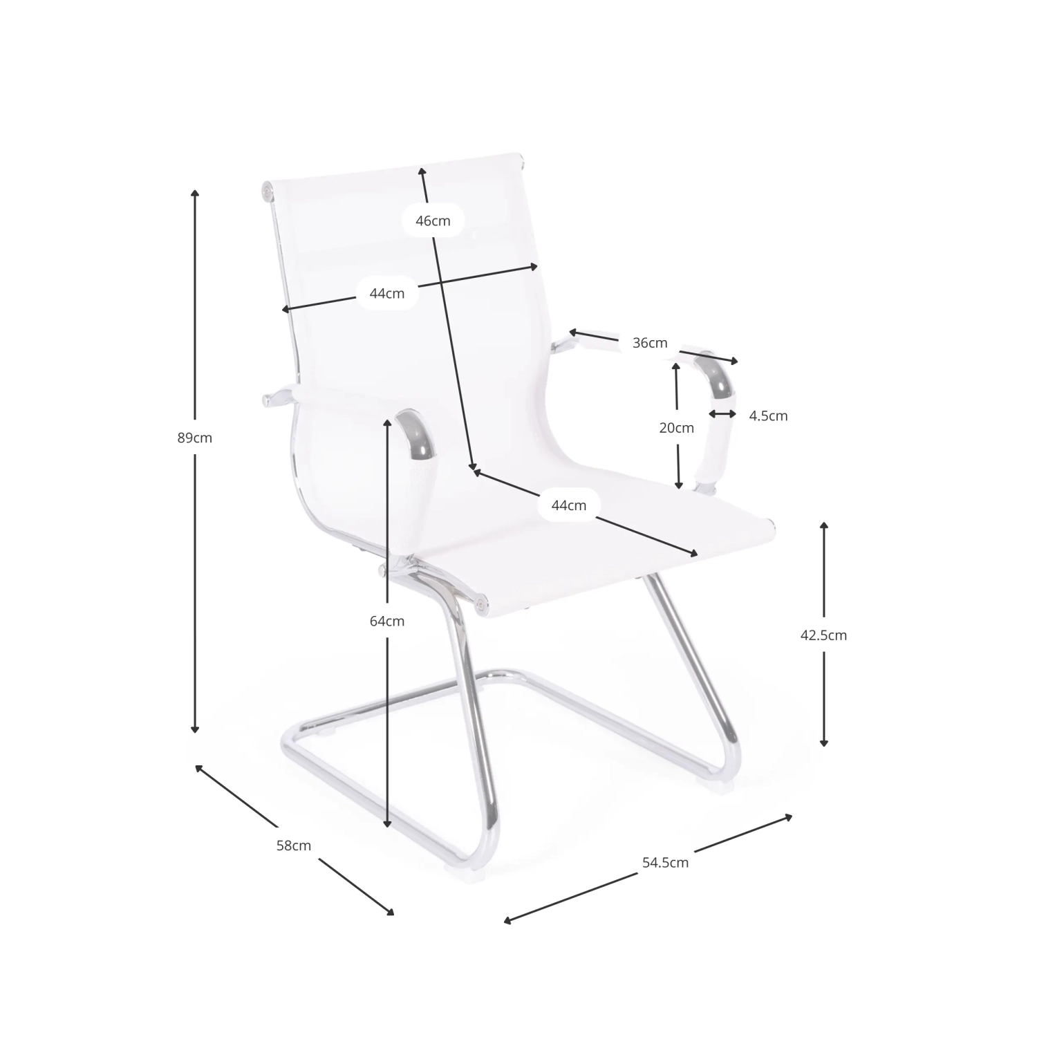 Stol Mesh Lowback Fixed Edition | Andningsbar, modern mötesstol