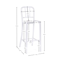 Nachbildung des Navy Army Hockers aus Aluminium - ikonisches Industriedesign