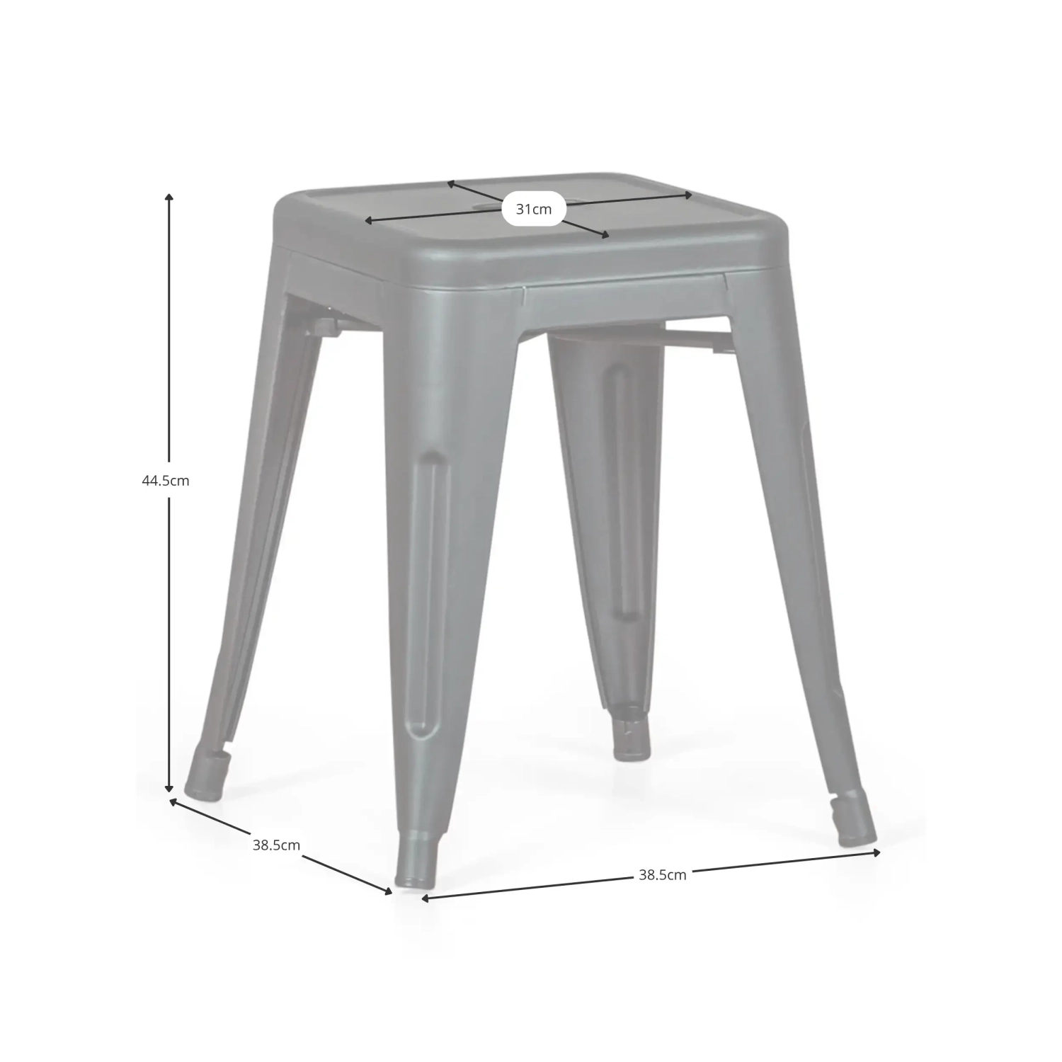 Tabouret industriel Bistro 45CM Matt - Chaises et tabourets industriels