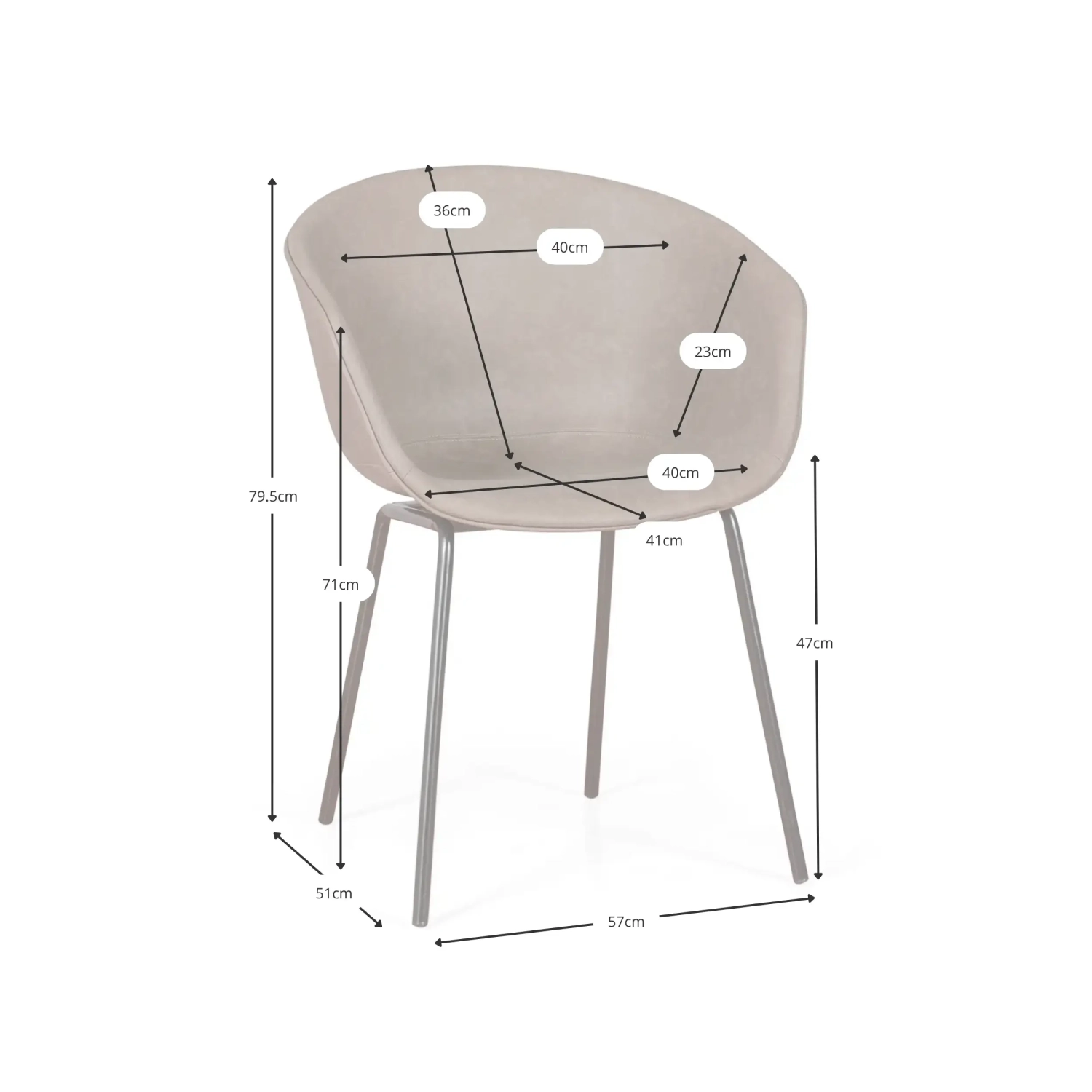 Denver Leatherette Beklede Stoel - Industrieel Ontwerp en Comfort