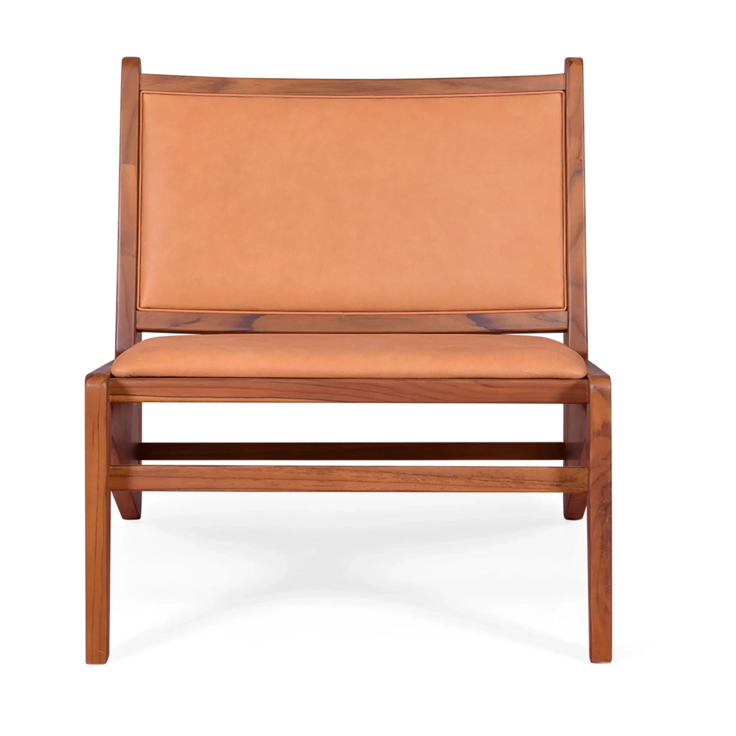 Fauteuil de salon Compass en bois et cuir - Meubles Concept