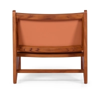 Lounge fauteuil Compass bekleed in hout en leder - Geen probleem Mobelarium