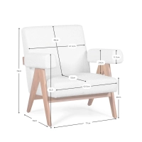 Confort Lounge Sessel Compass aus Holz und Boucle - Mobelarium