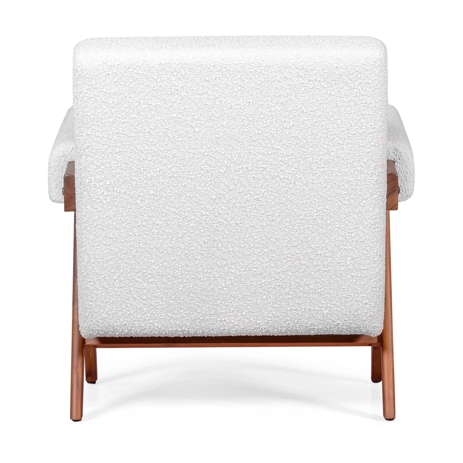 Confort lounge fauteuil Compass in hout en boucle - Mobelarium
