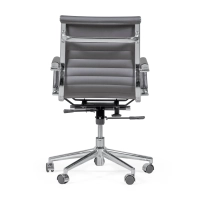 Chaise de bureau avec dossier bas | Design moderne en simili cuir et acier chromé