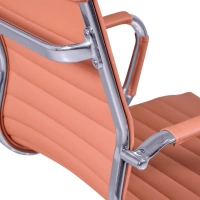 Pracovní kancelářská židle s nízkým opěradlem | Moderní design v imitaci kůže a chromované oceli