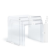 Set di tavolini in acrilico Plotu, con inserto, in acrilico