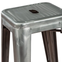 Barstol industriell Bistro 76 cm | Blankstål stapelbar