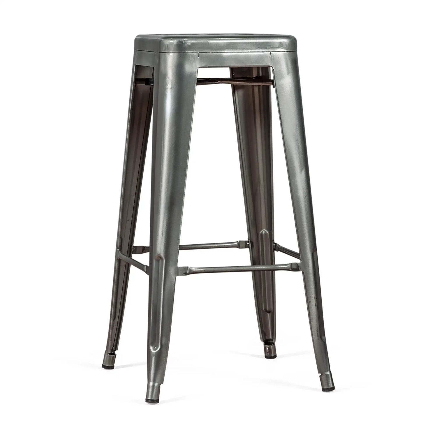 Barstol industriell Bistro 76 cm | Blankstål stapelbar