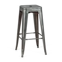 Hocker industriell Bistro 76 cm | Blankstahl stapelbar
