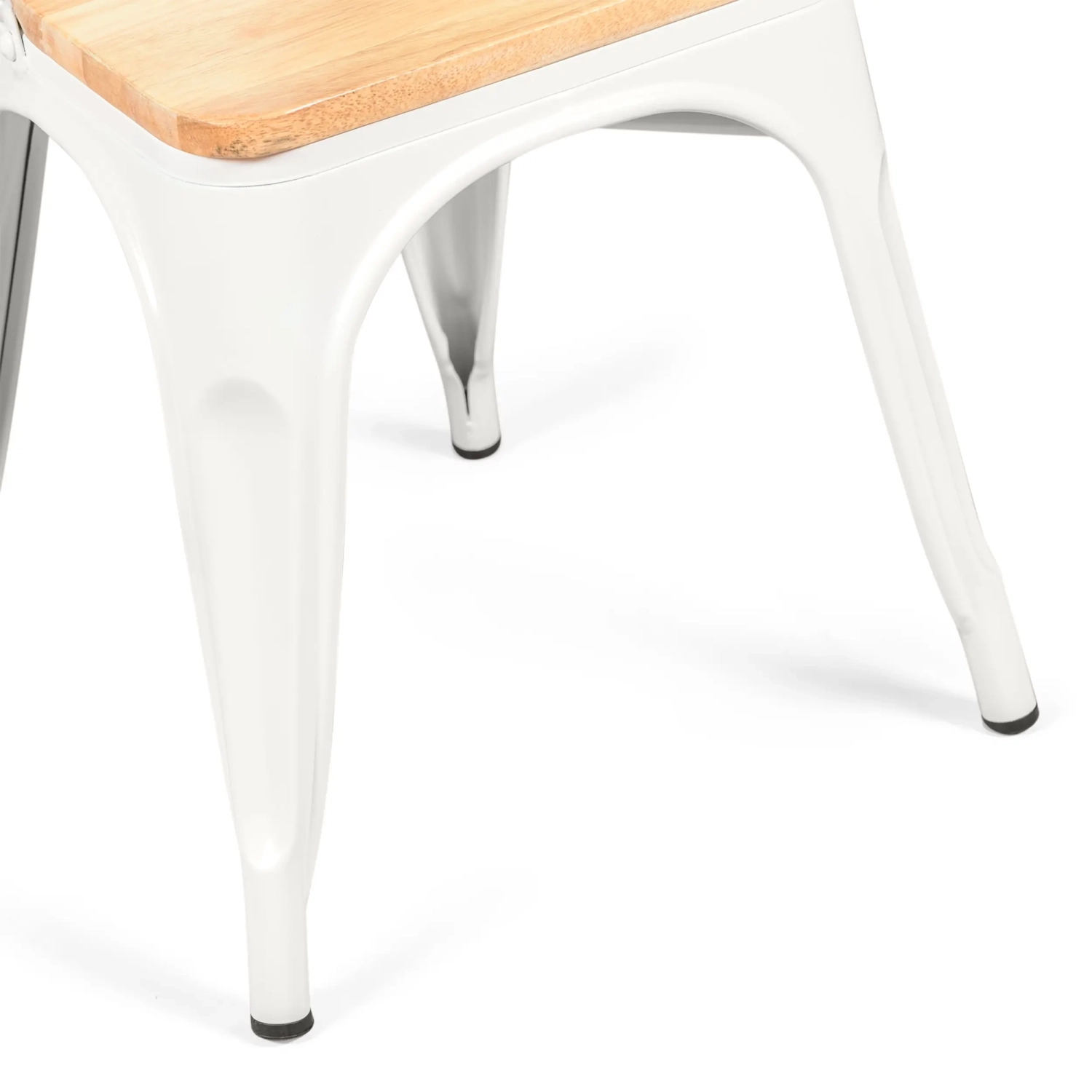 Stapelbarer Stuhl Bistro | Matter Stahl und Massivholz, industrieller Stil