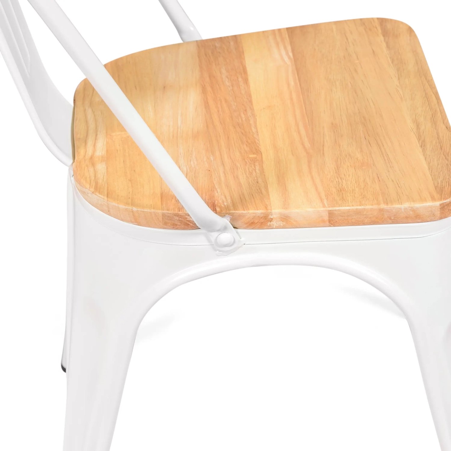 Chaise empilable Bistro | Acier mat et bois massif, style industriel