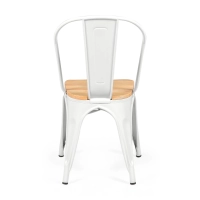 Stapelbarer Stuhl Bistro | Matter Stahl und Massivholz, industrieller Stil