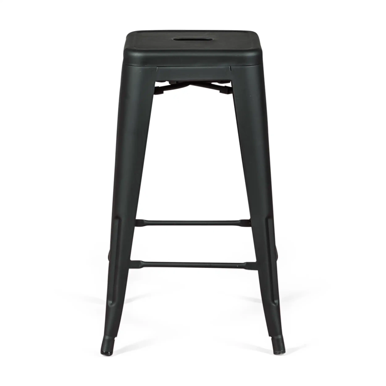 Stołek przemysłowy Bistro 66 cm | Stalowy, błyszczący lub matowy, do układania w stosy