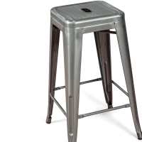 Stołek przemysłowy Bistro 66 cm | Stalowy, błyszczący lub matowy, do układania w stosy