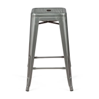Tabouret industriel Bistro 66 cm | Acier empilable brillant ou mat