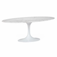 Mesa Oval Tulip 199 cm Mármol Carrara | Diseño Saarinen para Comedores de Lujo