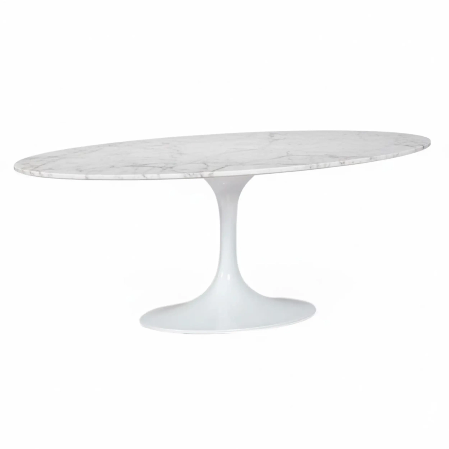 Table ovale Tulip 199 cm Marbre Carrara | Saarinen Design pour salles à manger de luxe